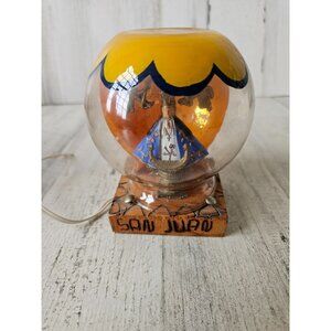 Vintage San Juan infant of Prague light up glass religious statue figurine 5" ta